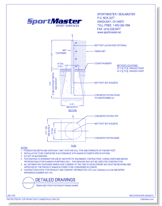 Tennis Net Post Footings Pyramid Shape