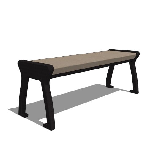 Gyms For Dogs - DL-NPS4-RPW: Natural Park Bench Backless Seat, Recycles Poly Wood Grain - 4' Length
