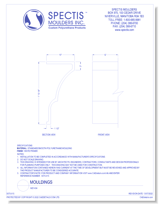 MD1434 - Spectis Moulders - CADdetails