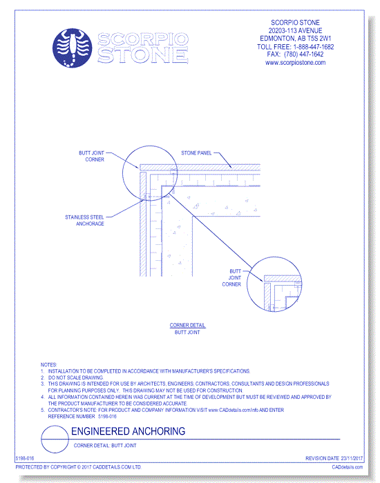  Corner Detail: Butt Joint