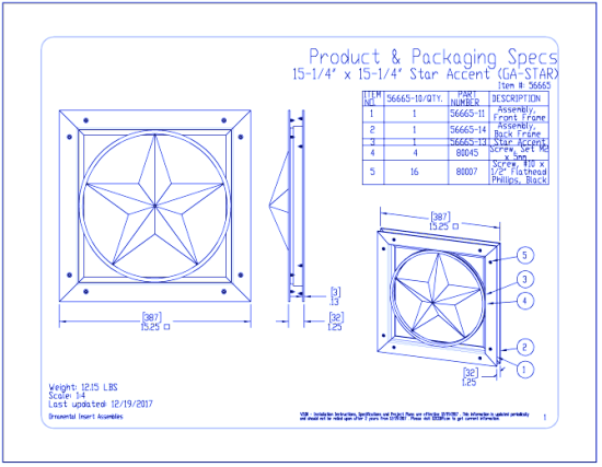 Gate Hardware Ornamental Gate Accent Star Ga Star Caddetails