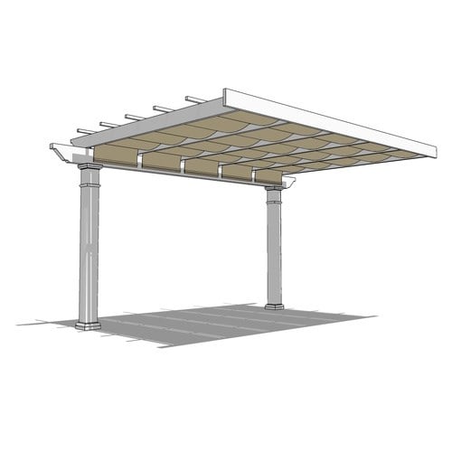 Trex Pergola + ShadeTree: 18' W x 12' P Attached Trex Pergola + ShadeTree Canopy