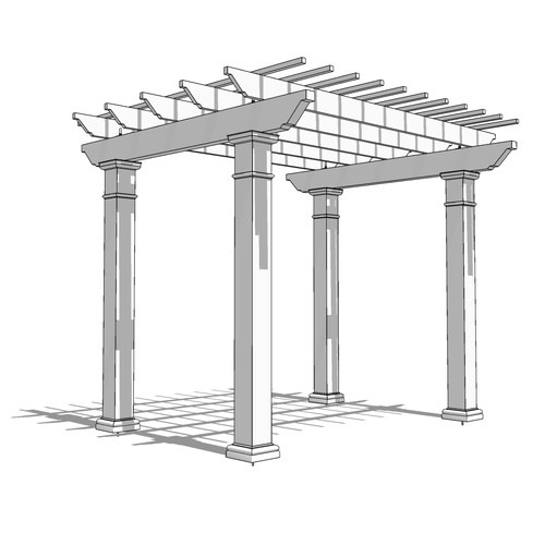 Trex Pergola: 10' W x 12' P Freestanding Trex Pergola