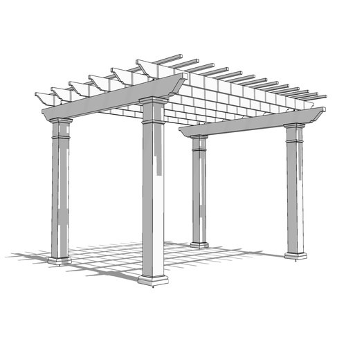 Trex Pergola: 12' W x 14' P Freestanding Trex Pergola