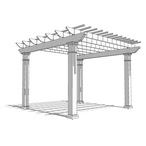 Trex Pergola: 14' W x 14' P Freestanding Trex Pergola