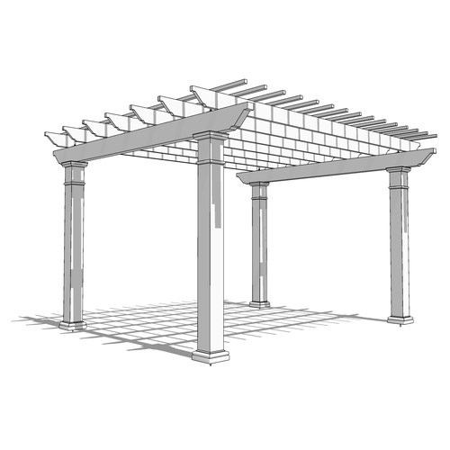 Trex Pergola: 14' W x 16' P Freestanding Trex Pergola