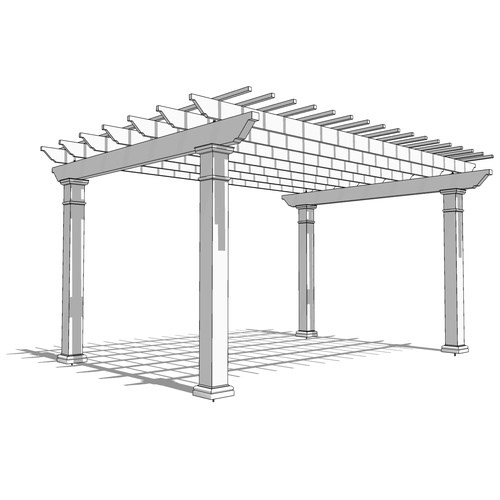 Trex Pergola: 14' W x 18' P Freestanding Trex Pergola