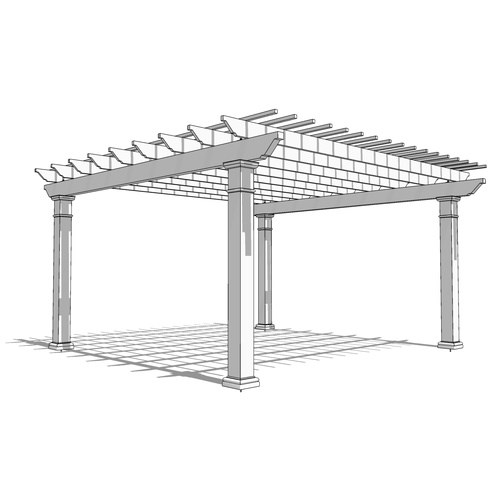 Trex Pergola: 18' W x 18' P Freestanding Trex Pergola