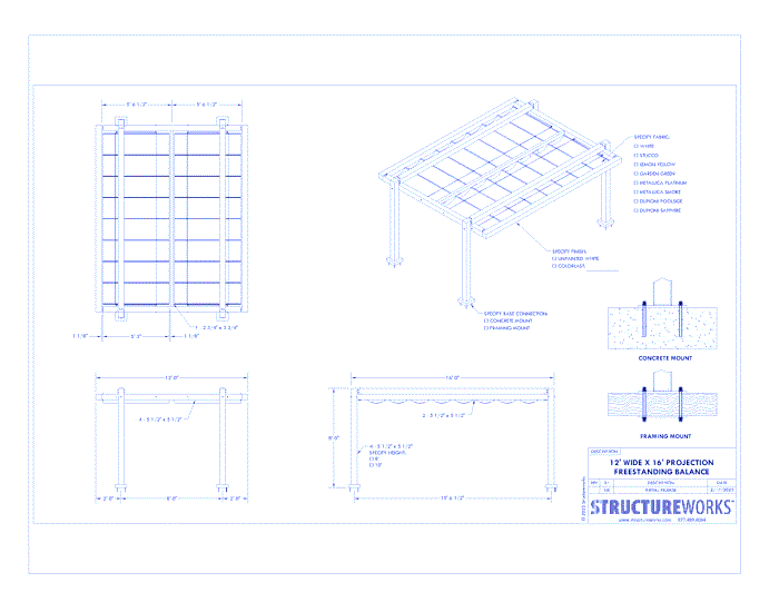 Trex Pergola Balance: 12' W x 16' P Freestanding Trex Pergola Balance