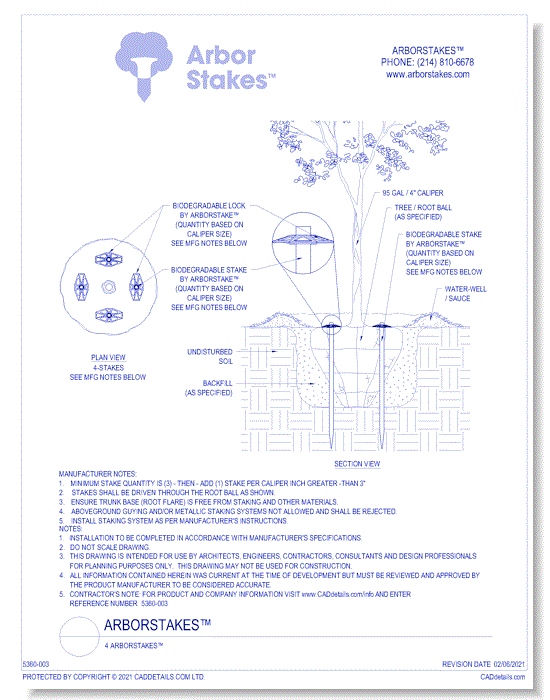 4 ArborStakes™ Tree Stake