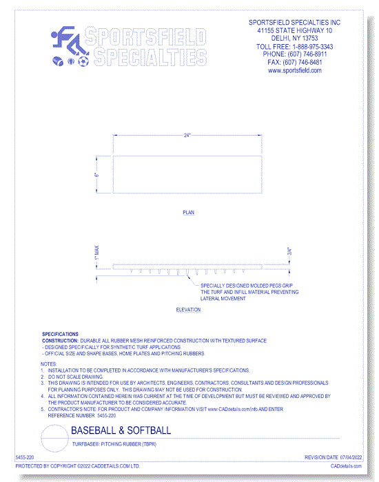 TurfBase®: Pitching Rubber (TBPR)