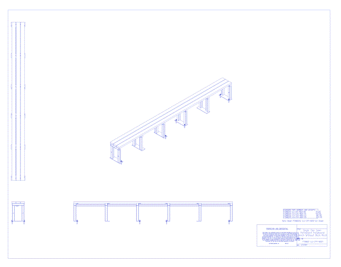 Polyboard: Single Tier Semi Permanent Bench without Backrest (PTBNBSP)