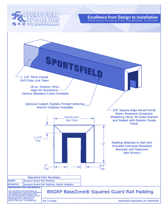 Guard Rail: BaseZone® Squared Padding (BSGRP)