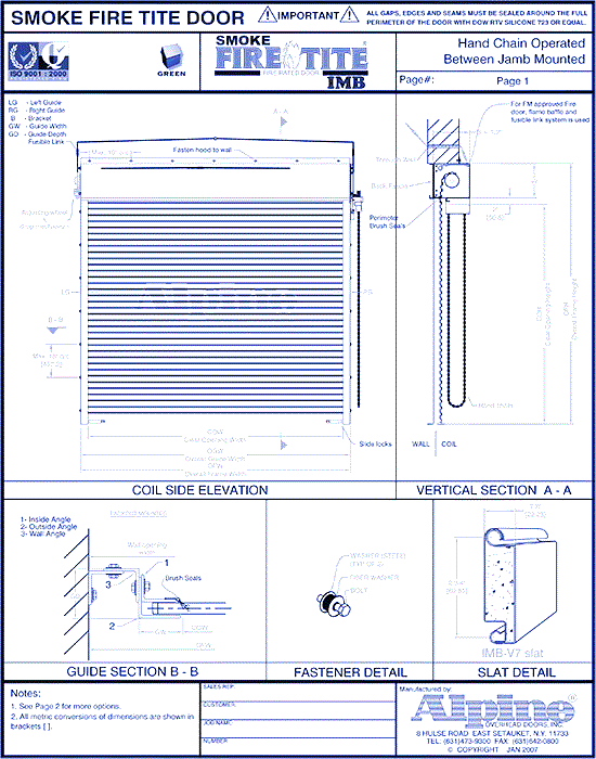 Smoke Fire-Tite® IMB Between Jamb Mounted (Packout): Hand Chain Operation