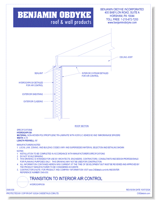 Transition To Interior Air Control: HydroGap® SA