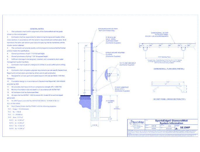 DiamondWall™ Outfield Wall System