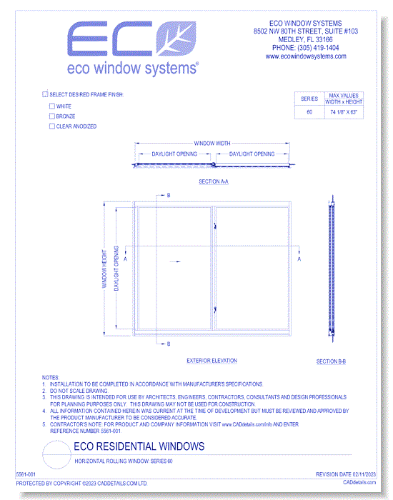 Horizontal Rolling Window: Series 60 