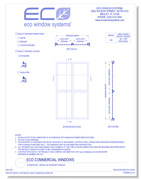 Storefront: Series 450 Frontset Window