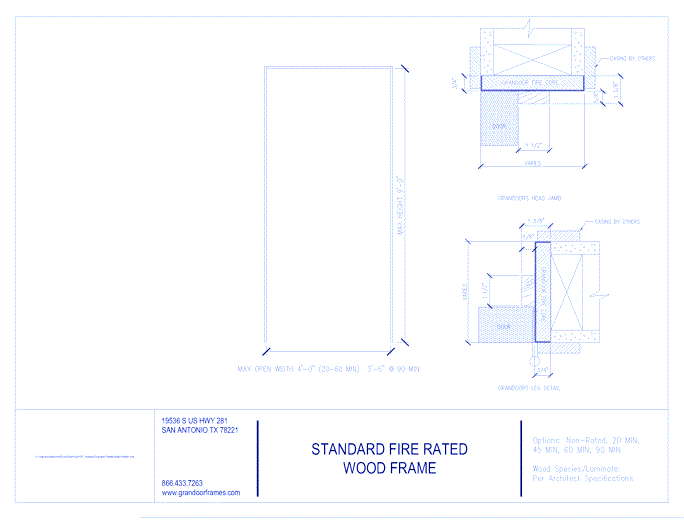 Standard Fire Rated Wood Frame - 8.5x11