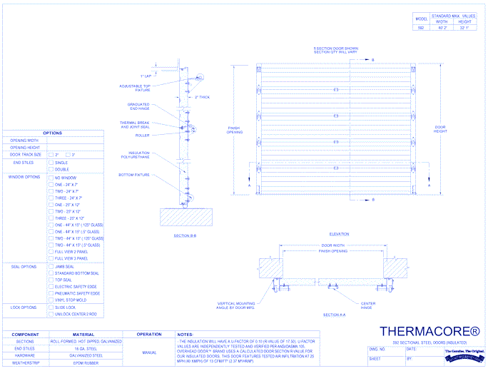 Thermacore® 592 - Sectional Steel Doors (Insulated)