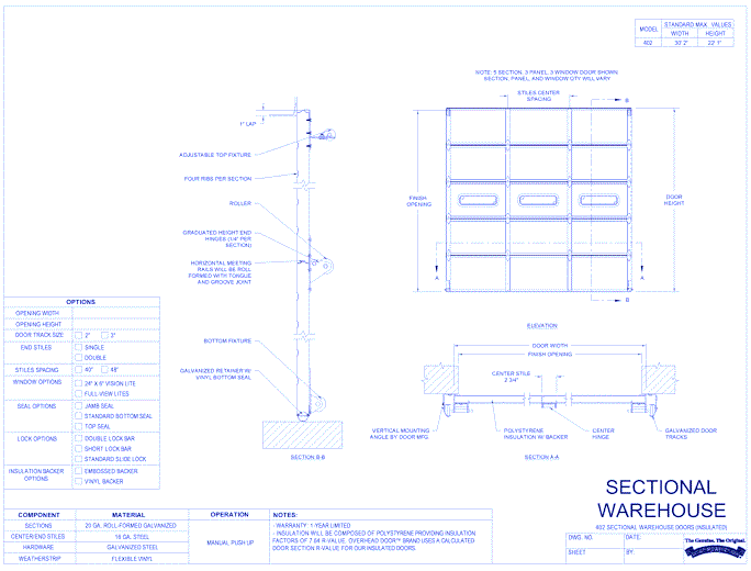 402 - Sectional Warehouse Steel Doors (Insulated)