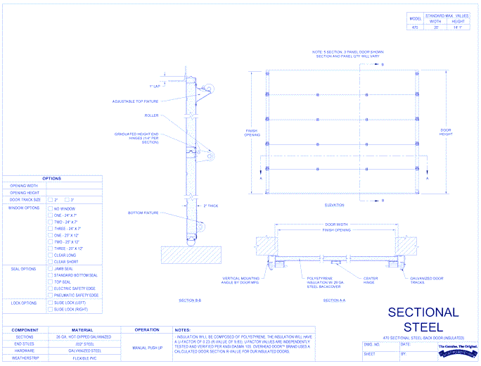 470 - Sectional Steel -Back Doors (Insulated)