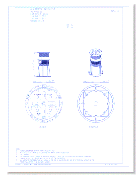 Pedestal PB-5 (230 to 315 mm)