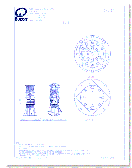 Pedestal BC-8 (342 to 465 mm) 