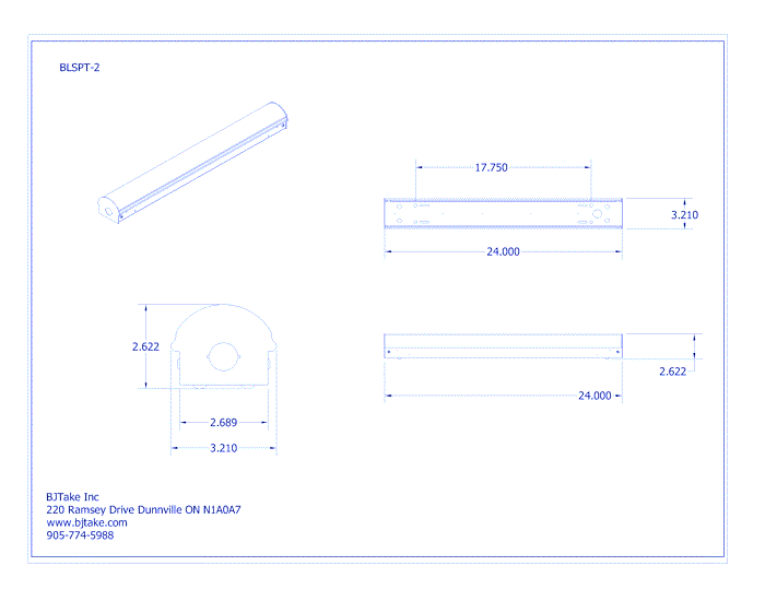 BLSPT: LED True Length Linear Strip Fixture - 2 FT 