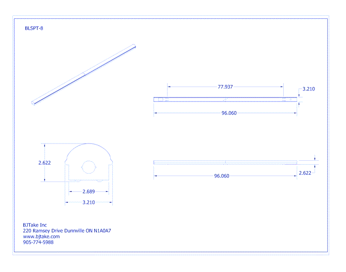 BLSPT: LED True Length Linear Strip Fixture - 8 FT 