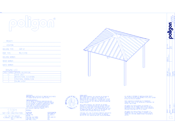 Steel Structure: Square – Four Sided Hip Roof