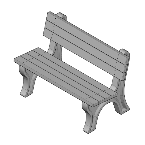 Deluxe 4' Backed Bench (ASM-DB4B)