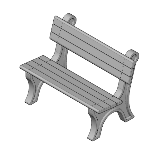 Park Classic 4' Backed Bench (ASM-PC4B)