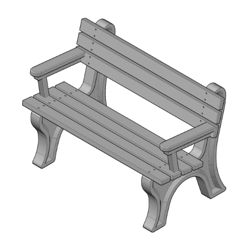 Economizer 4' Backed Bench with arms (ASM-EM4BA)