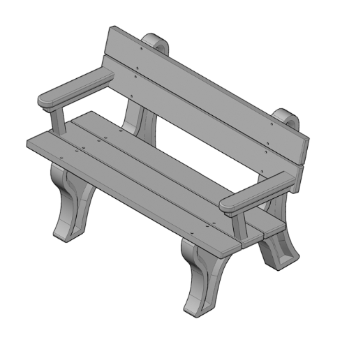 Economizer Traditional 4' Backed Bench with arms (ASM-ET4BA)