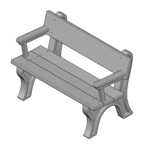 Landmark 4' Backed Bench with arms (ASM-LB4BA)