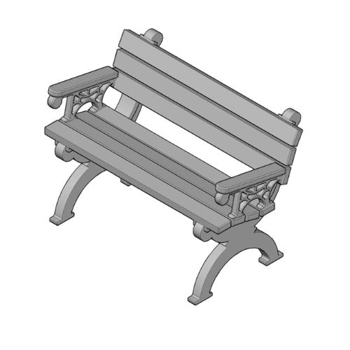 Monarque 4' Backed Bench with arms (ASM-MB4BA)
