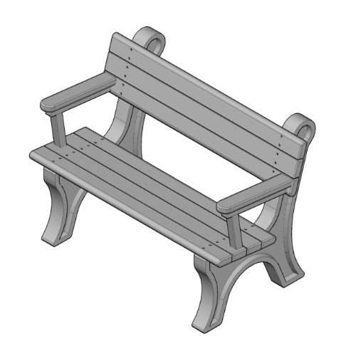 Park Classic 4' Backed Bench with arms (ASM-PC4BA)