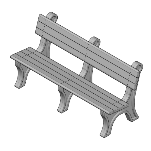 Park Classic 6' Backed Bench (ASM-PC6B)