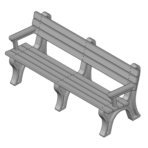 Economizer 6' Backed Bench with arms (ASM-EM6BA)