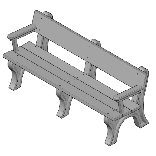 Landmark 6' Backed Bench with arms (ASM-LB6BA)