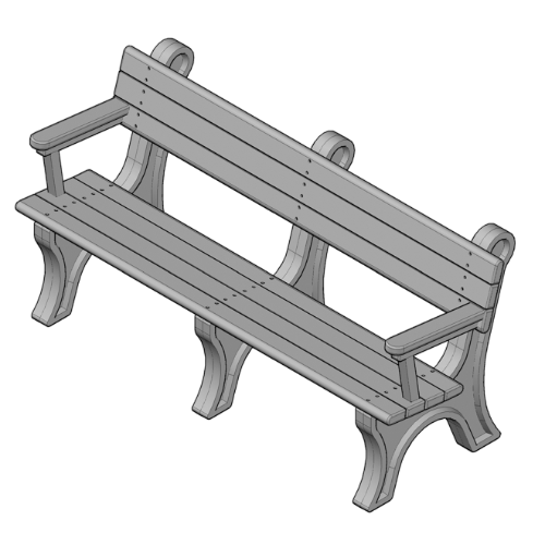 Park Classic 6' Backed Bench with arms (ASM-PC6BA)