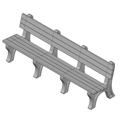 Deluxe 8' Backed Bench (ASM-DB8B)