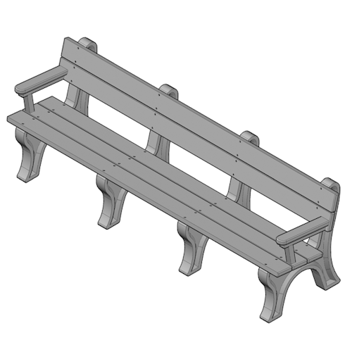 Economizer Traditional 8' Backed Bench with arms (ASM-ET8BA)