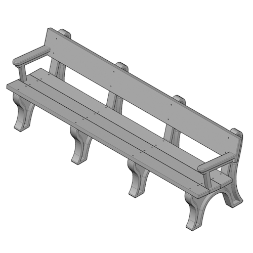 Landmark 8' Backed Bench with arms (ASM-LB8BA)