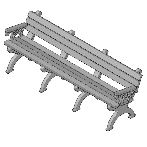 Monarque 8' Backed Bench with arms (ASM-MB8BA)