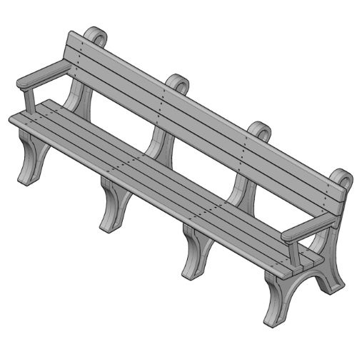 Park Classic 8' Backed Bench with arms (ASM-PC8BA)
