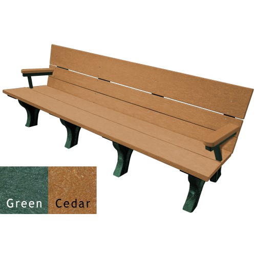 CAD Drawings Polly Products Traditional ADA Bench 8' with arms (ASM-TB8HA)