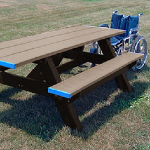 CAD Drawings Polly Products Standard Picnic Table ADA Compliant (ASM-SPT2HA)