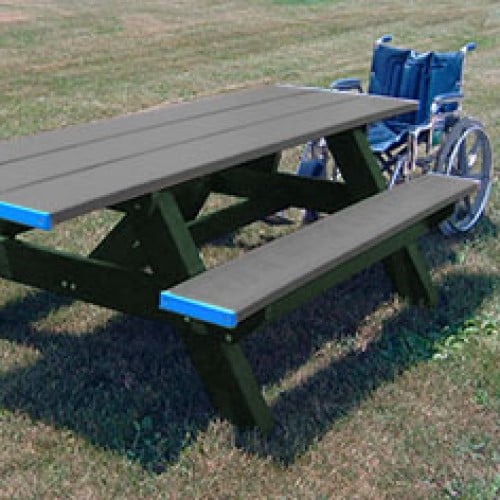 CAD Drawings Polly Products Standard Picnic Table ADA Compliant (ASM-SPT2HA)